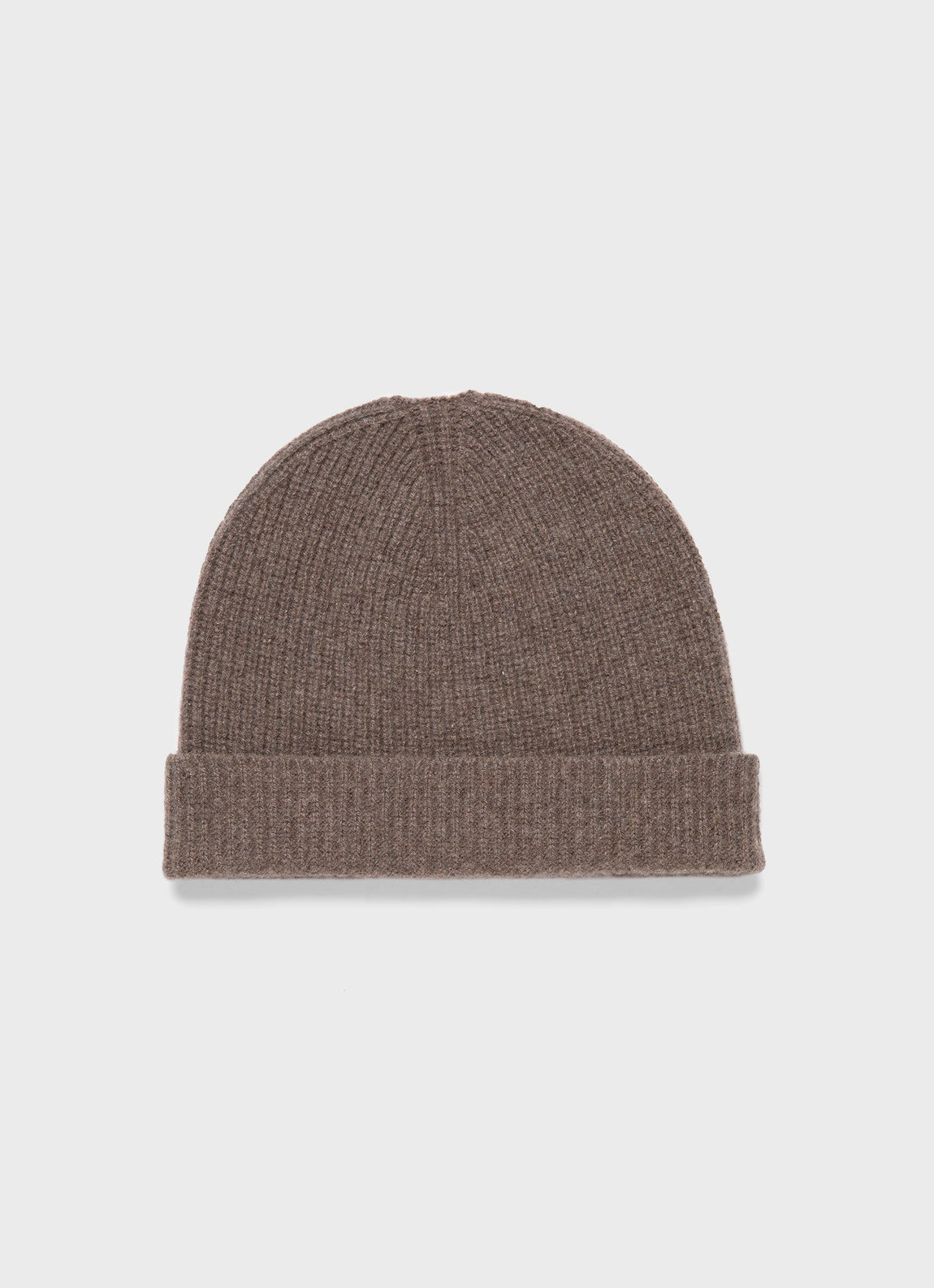 Cashmere Ribbed Hat in Umber Brown
