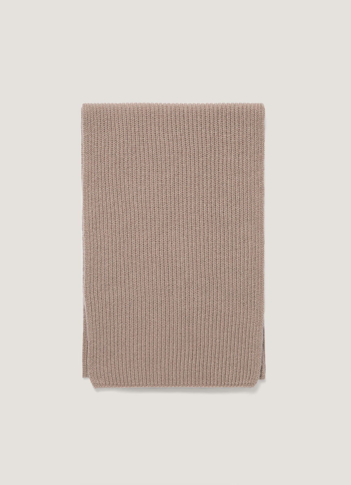 Cashmere Ribbed Scarf in Mink