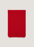 Men's Cashmere Ribbed Scarf in Ruby Red