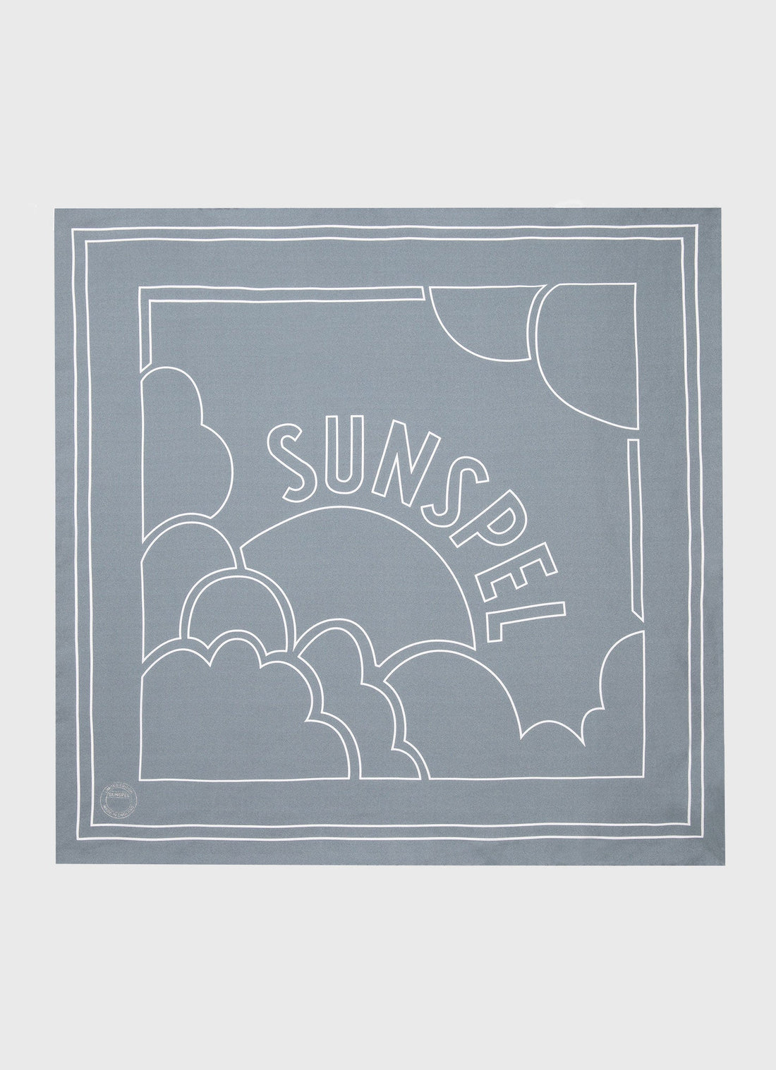 Women's Silk Scarf in Smoke Green Linear Archive Print