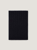 Men's Cashmere Cable Scarf in Navy