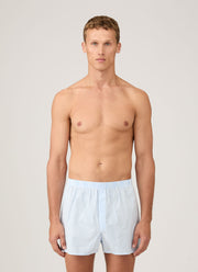 Men's Classic Boxer Shorts in White/Light Blue