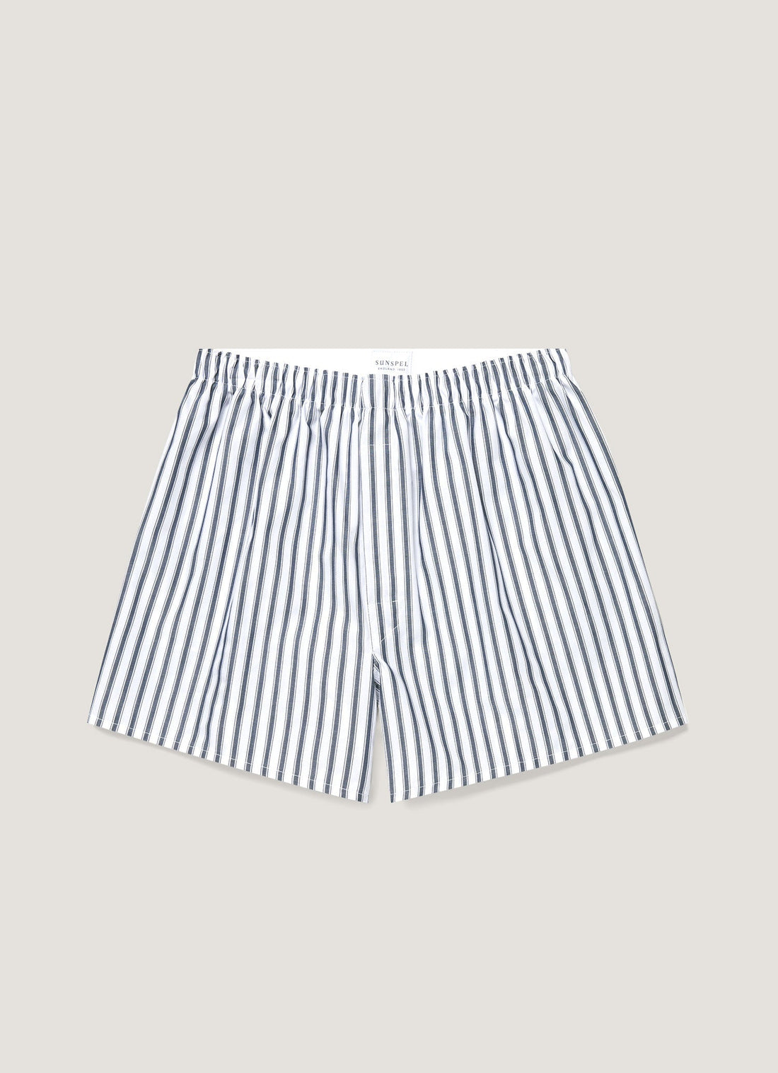 Men's Classic Boxer Short in White/Navy Stripe