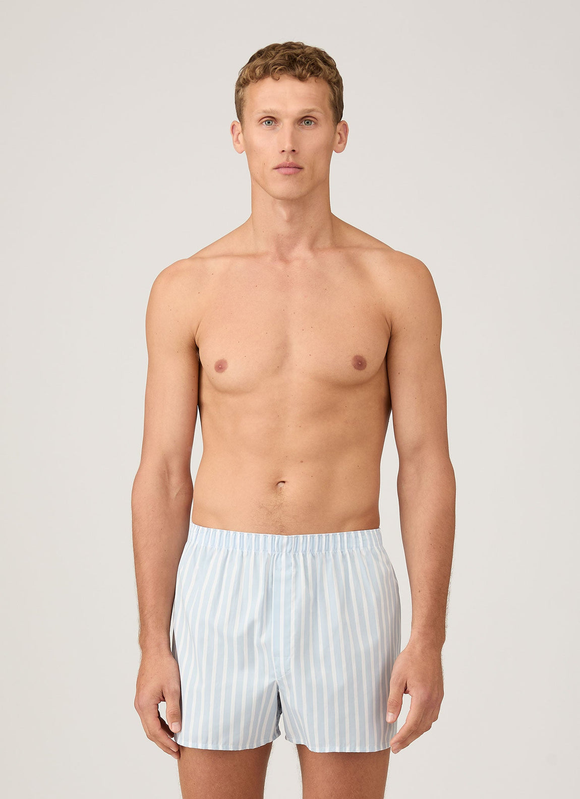 Men's Classic Boxer Shorts in Sky Blue/White