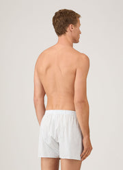 Men's Classic Boxer Shorts in White/Blue/Green