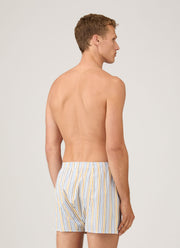 Men's Classic Boxer Shorts in Yellow/Brown/Blue