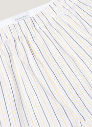 Men's Classic Boxer Shorts in White/Blue/Yellow