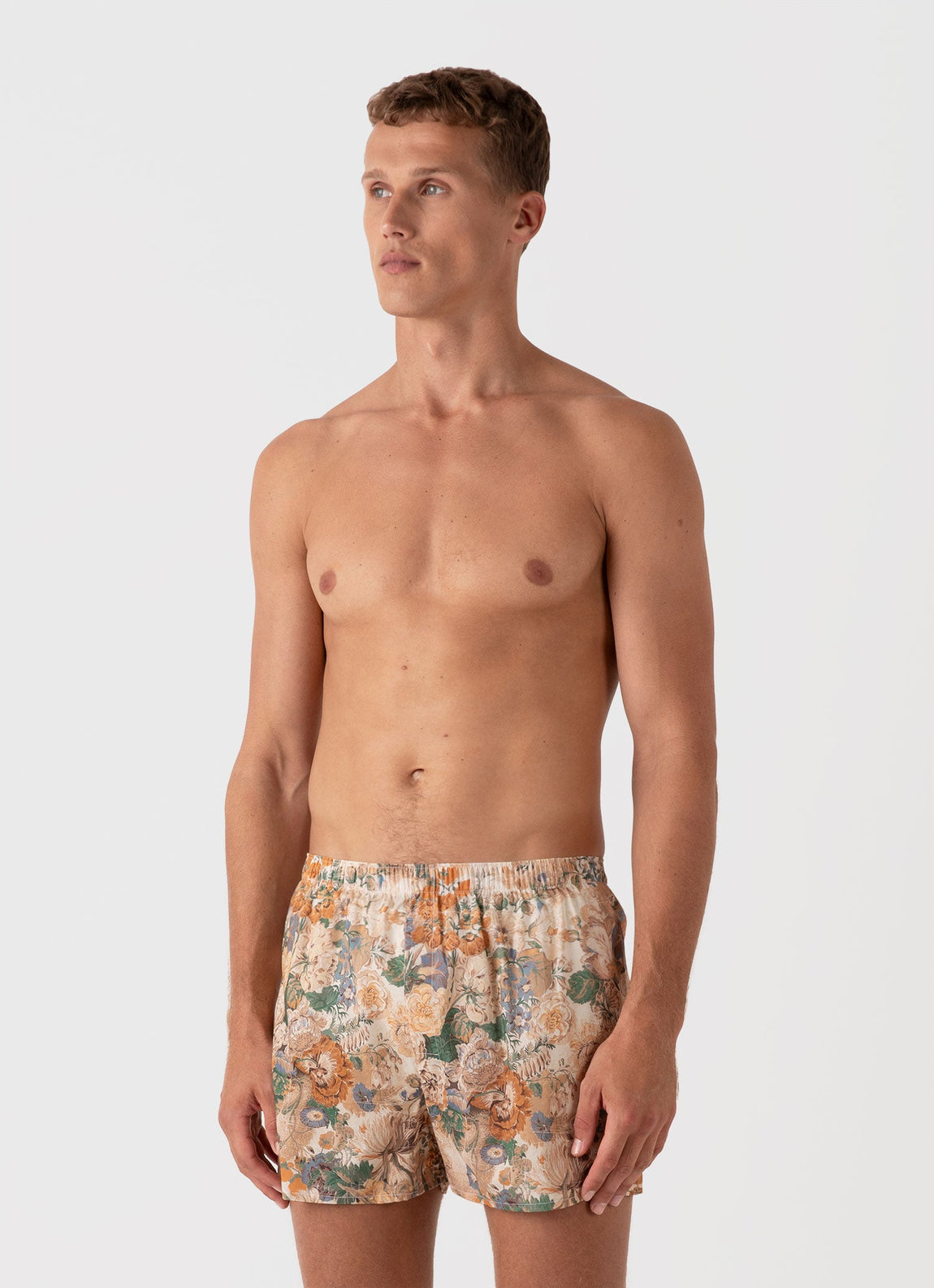 Men's Classic Boxer Short in Liberty Fabric in Parchment Floral