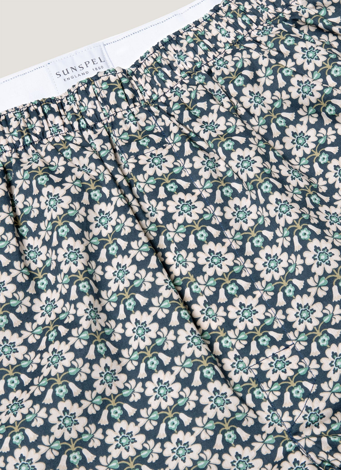 Men's Classic Boxer Shorts in Liberty Fabric in Navy/White Macsen