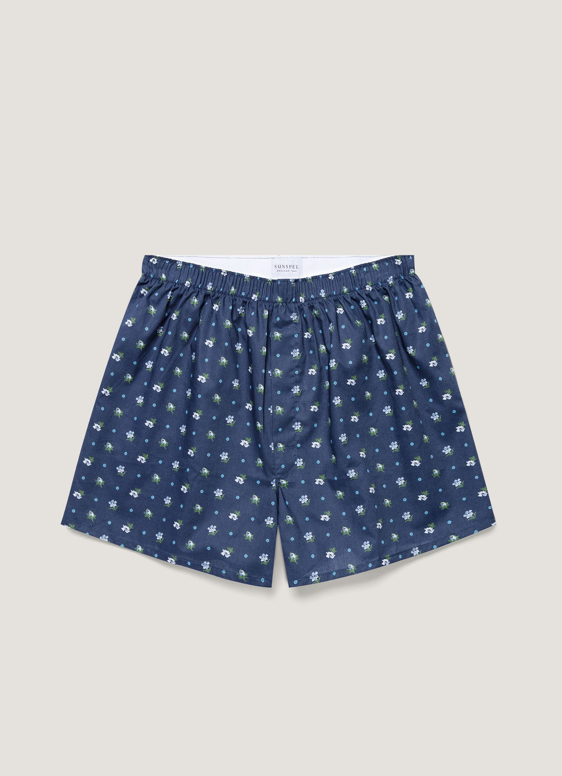 Men's Classic Boxer Short in Liberty Fabric in Navy/Blue Ditsy