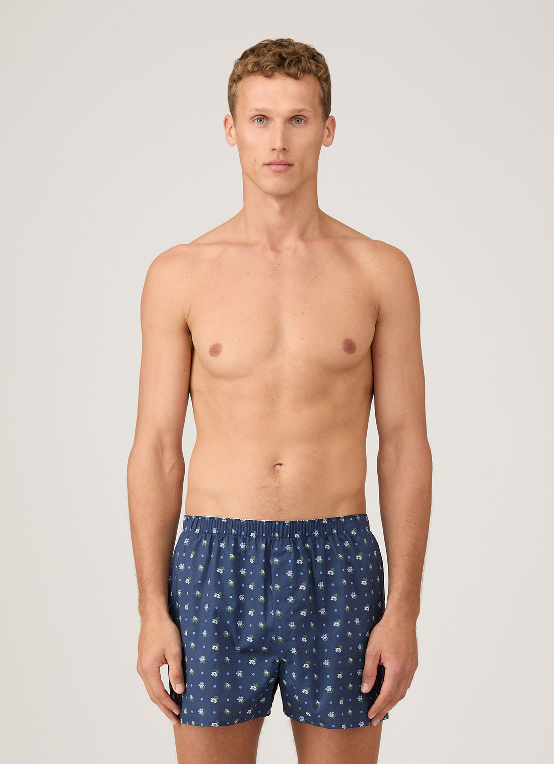 Men's Classic Boxer Short in Liberty Fabric in Navy/Blue Ditsy