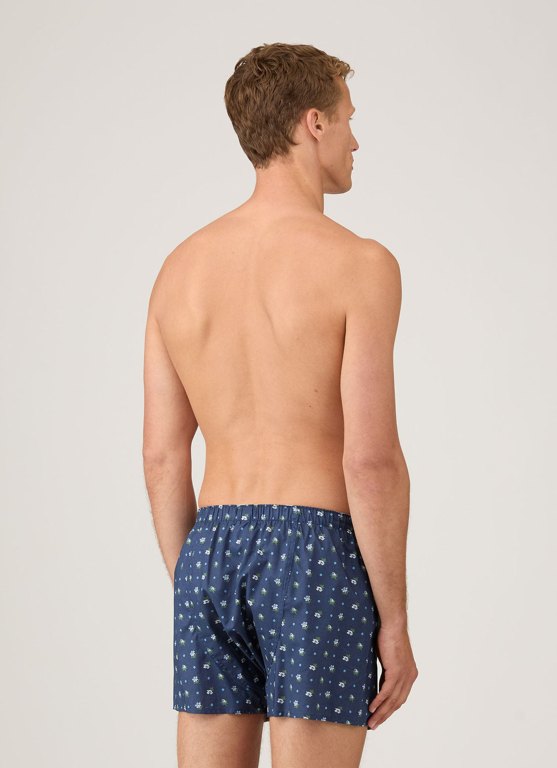 Men's Classic Boxer Short in Liberty Fabric in Navy/Blue Ditsy