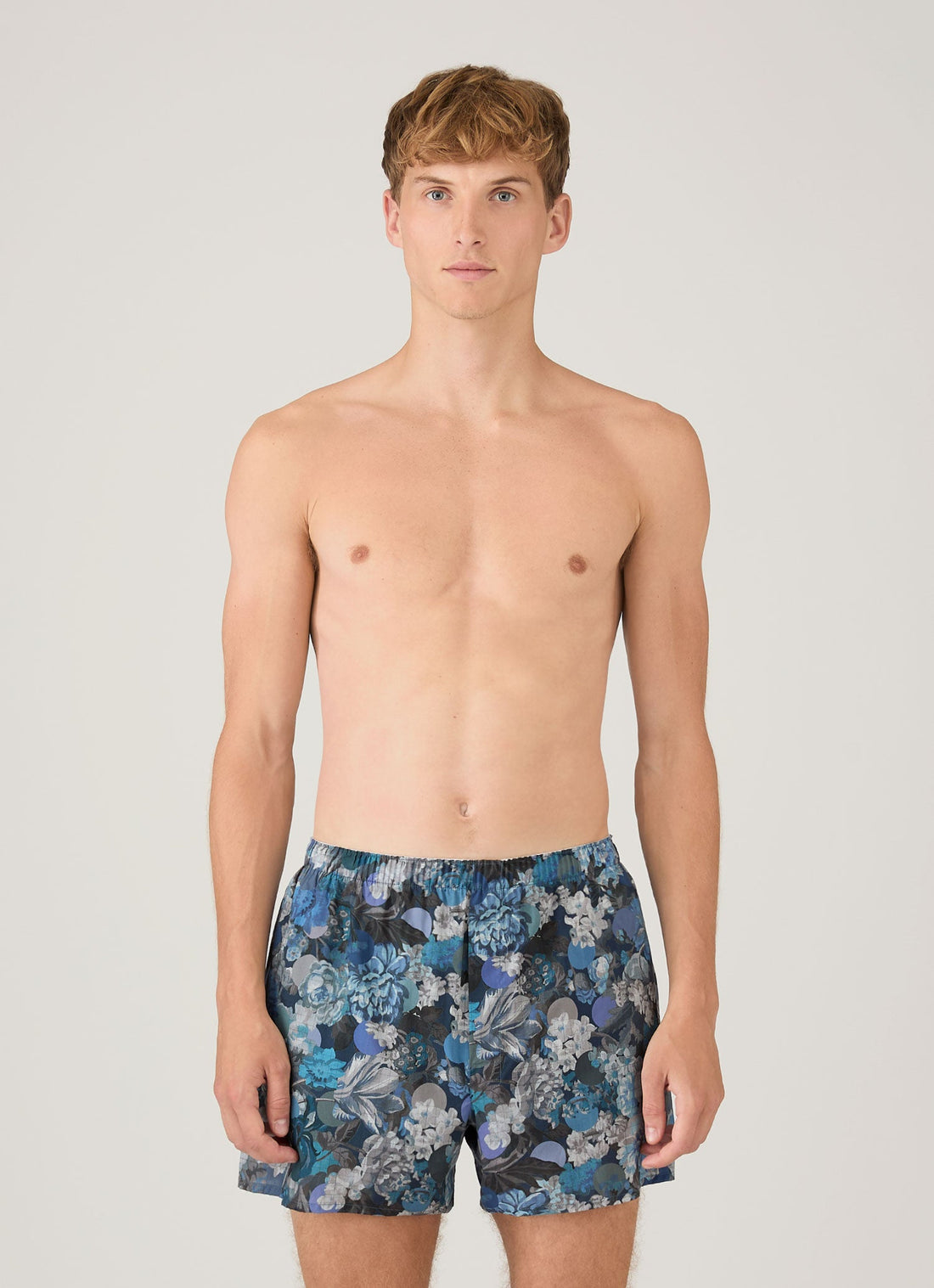 Men's Classic Boxer Short in Liberty Fabric in Frost Blue Floral
