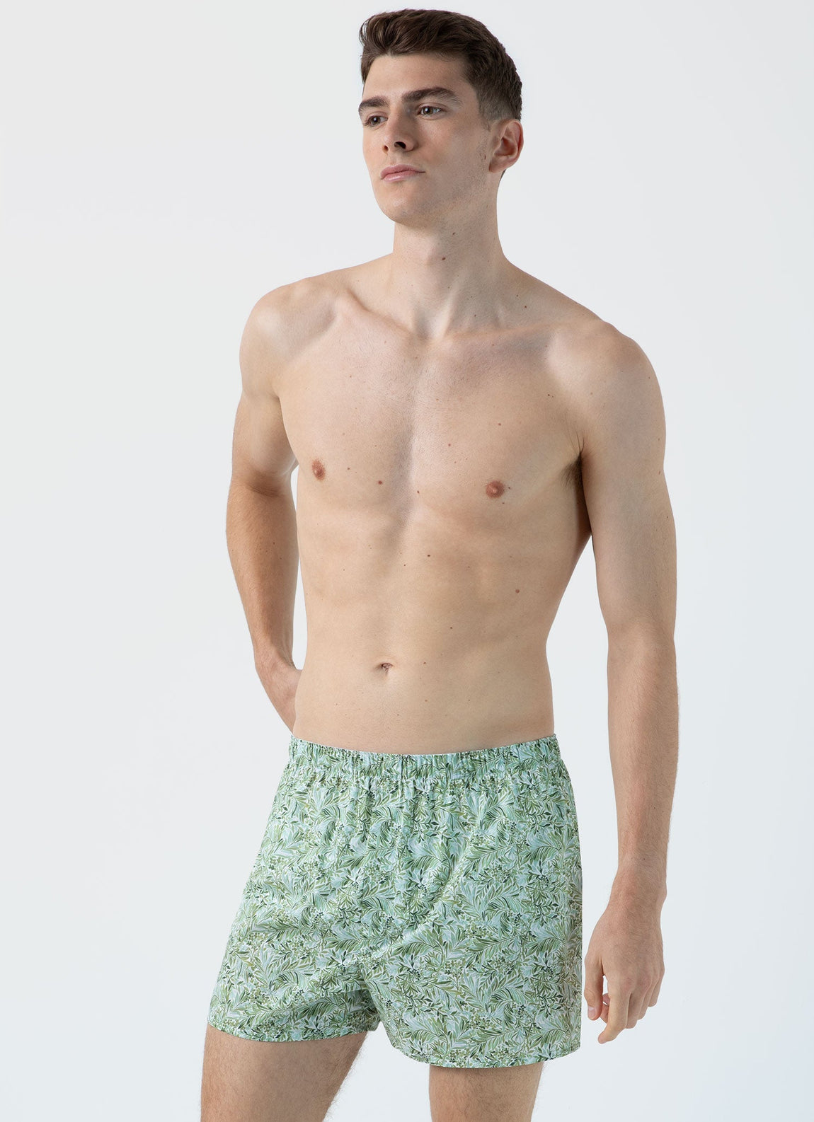 Men's Classic Boxer Short in Liberty Fabric in Green Garden