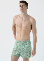 Men's Classic Boxer Short in Liberty Fabric in Green Garden