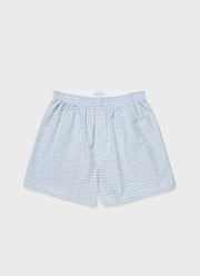 Men's Classic Print Boxer Shorts in Light Blue/White Leaf Print