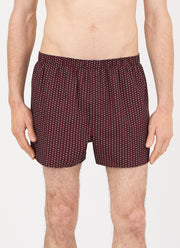 Men's Classic Print Boxer Shorts in Oxblood Mix Diamond Geo
