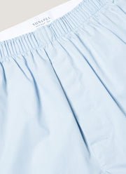Men's Long Cut Classic Boxer Shorts in Plain Blue