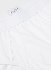 Men's Superfine Cotton Briefs in White in White