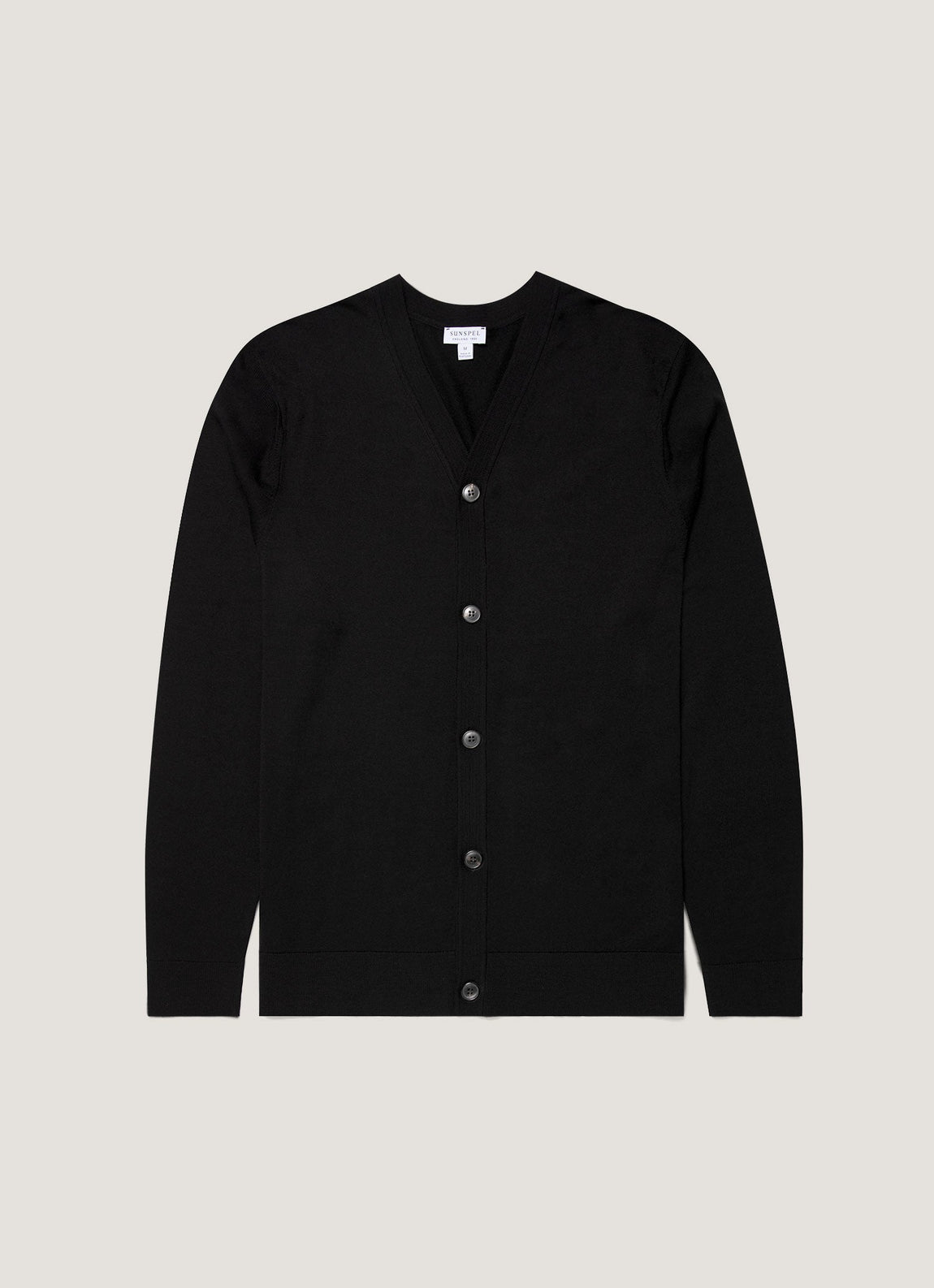 Men's Extra-Fine Merino Cardigan in Black