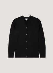 Men's Extra-Fine Merino Cardigan in Black