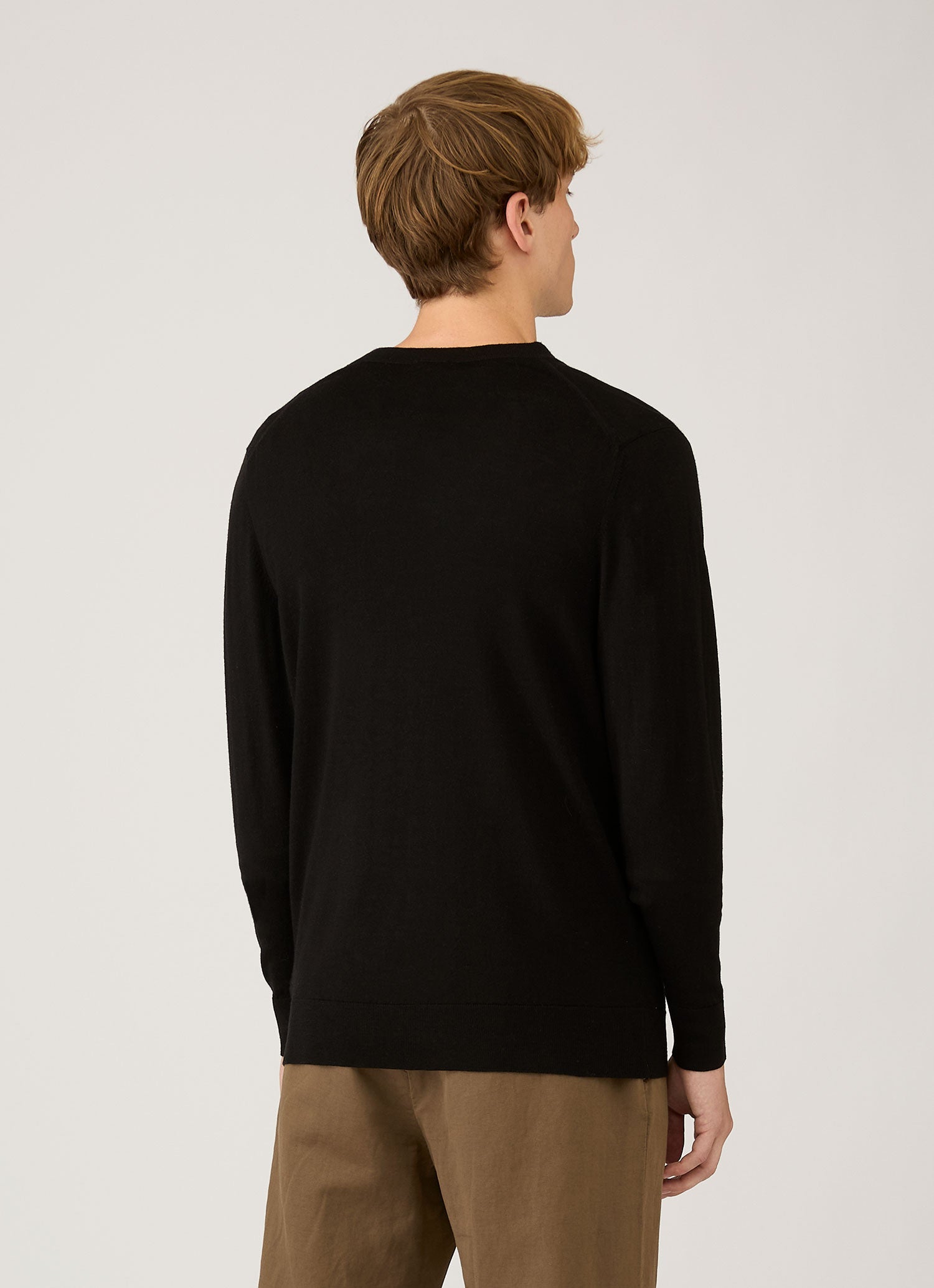 Men's Extra-Fine Merino Cardigan in Black