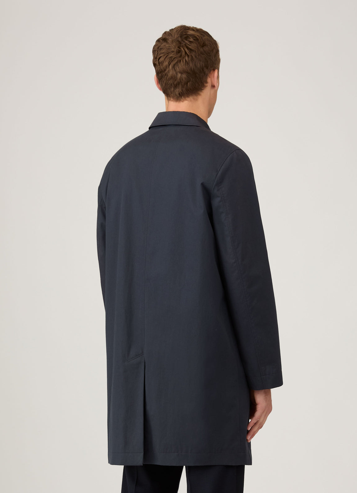 Men's Showerproof Cotton Mac in Navy