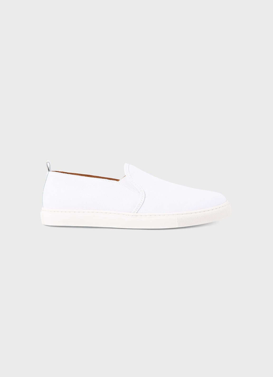 Men's Canvas Slip On Trainer in White