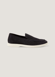 Men's Suede Loafer in Navy