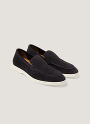 Men's Suede Loafer in Navy