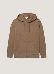 Men's Loopback Zip Hoodie in Dark Cedar