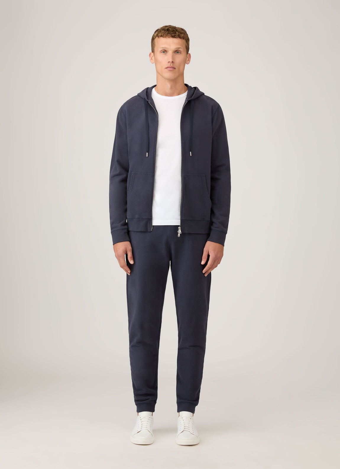 Men's Loopback Zip Hoodie in Navy