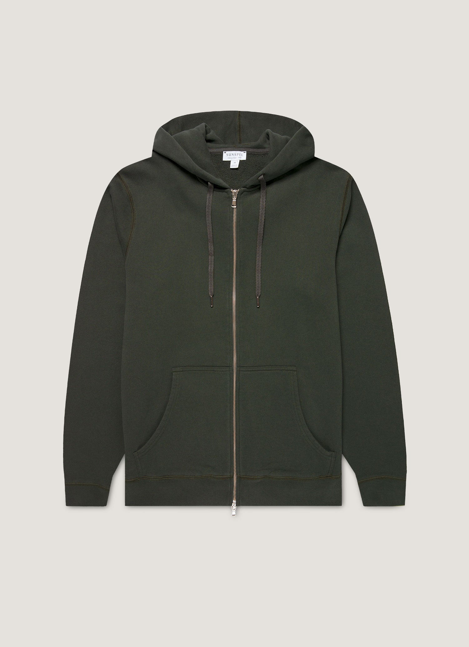 Men's Loopback Zip Hoodie in Dark Green
