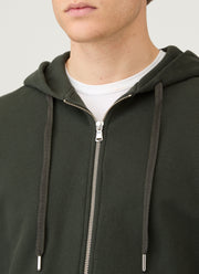 Men's Loopback Zip Hoodie in Dark Green