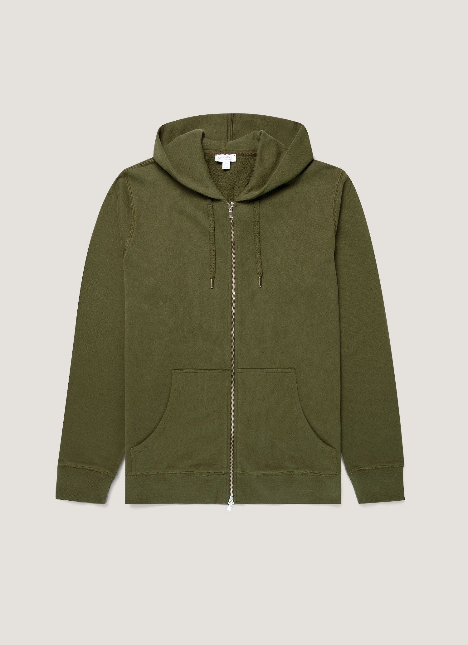 Men's Loopback Zip Hoodie in Deep Olive