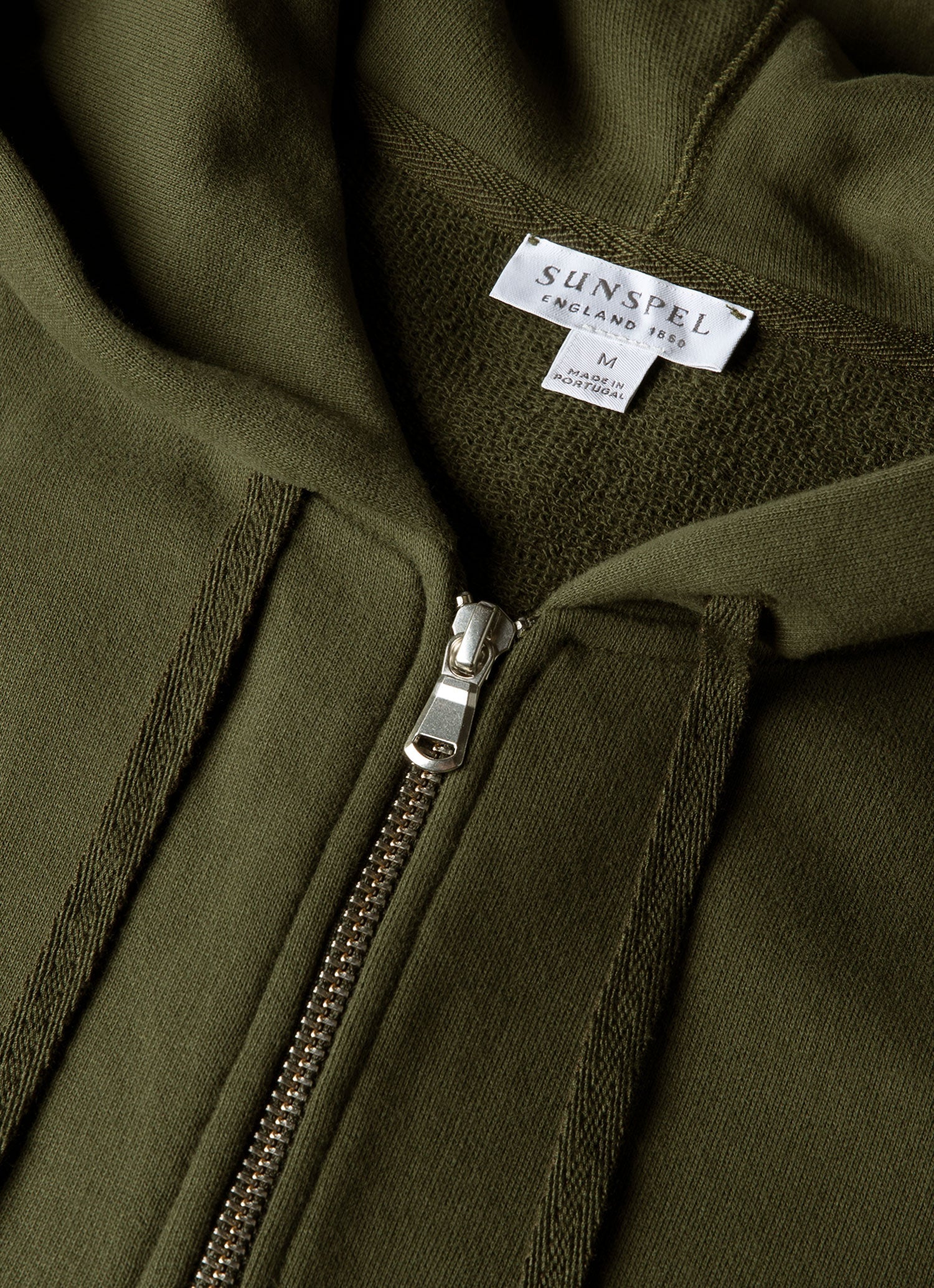Men's Loopback Zip Hoodie in Deep Olive