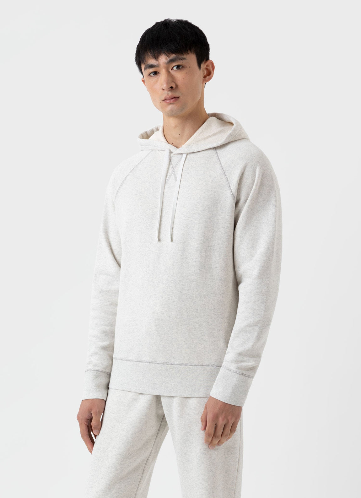 Men's Fleeceback Hoody in Archive White Melange