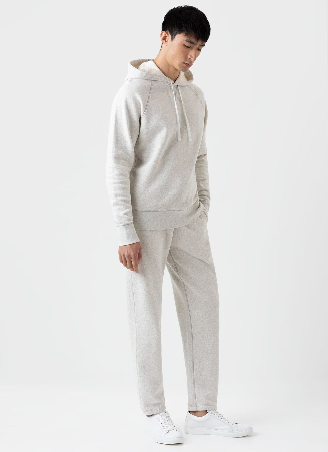 Men's Fleeceback Hoody in Archive White Melange