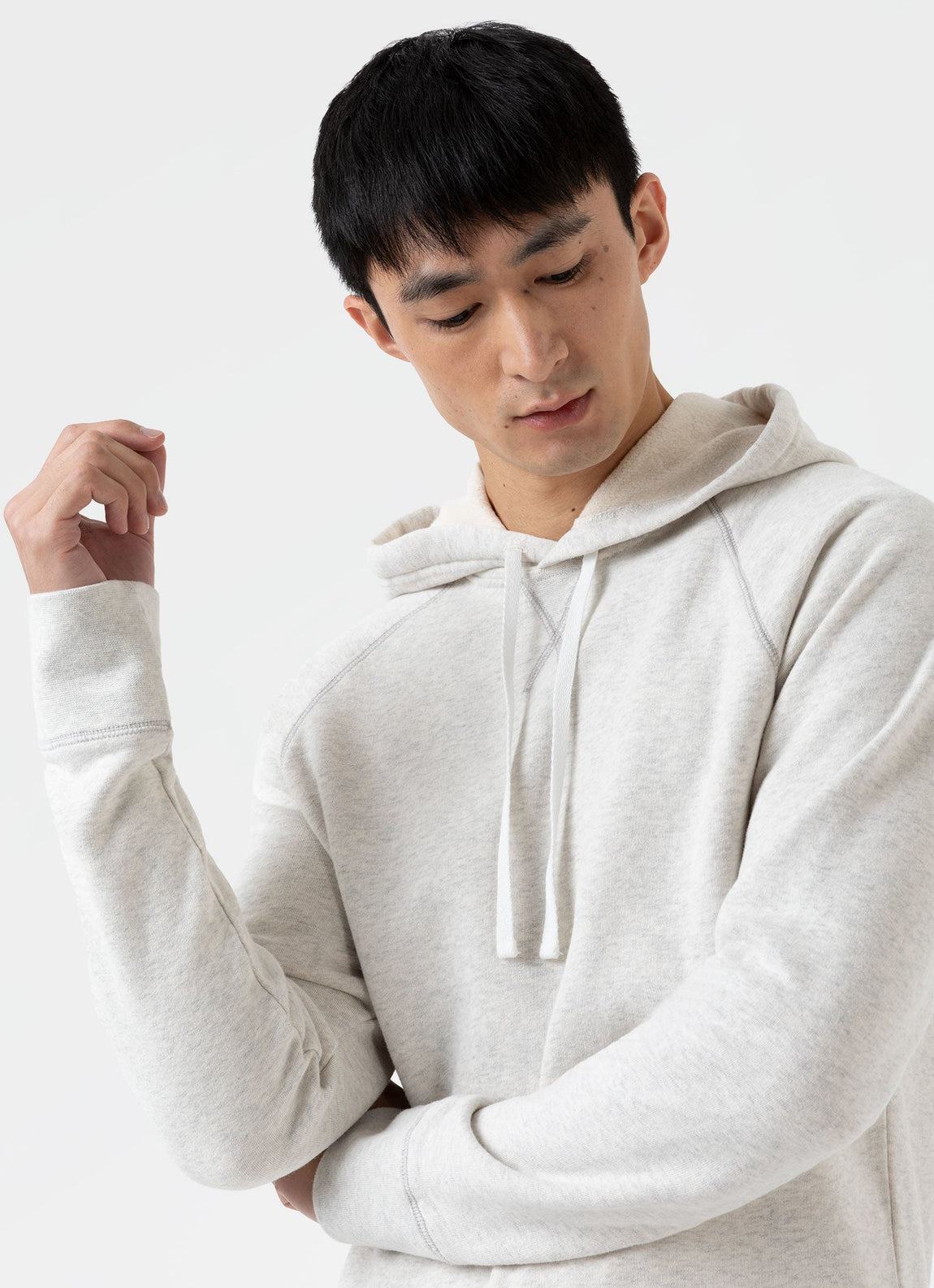 Men's Fleeceback Hoody in Archive White Melange