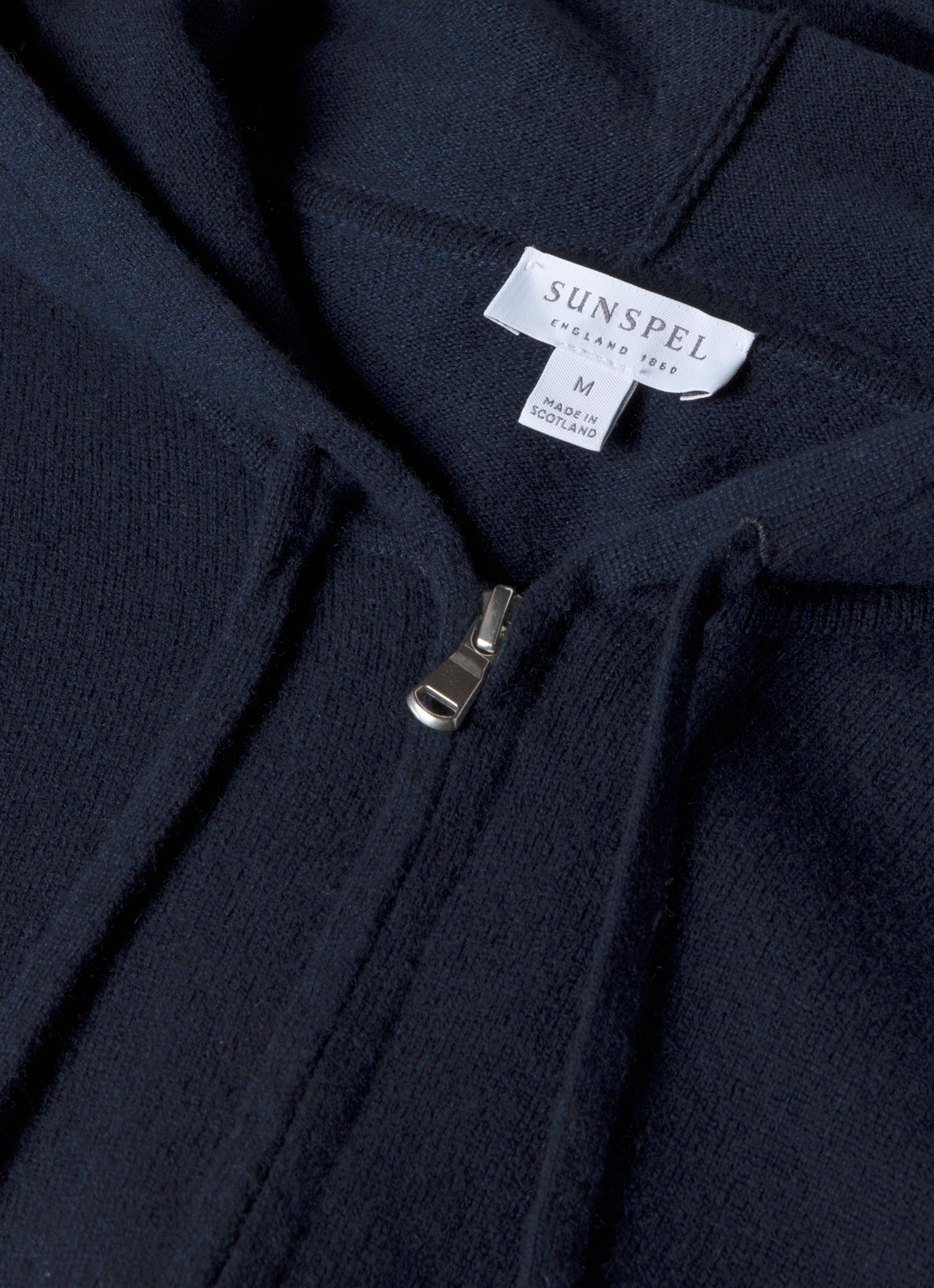 Men's Cashmere Zip Hoodie in Navy