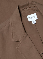 Men's Cotton Linen Blazer in Dark Tan
