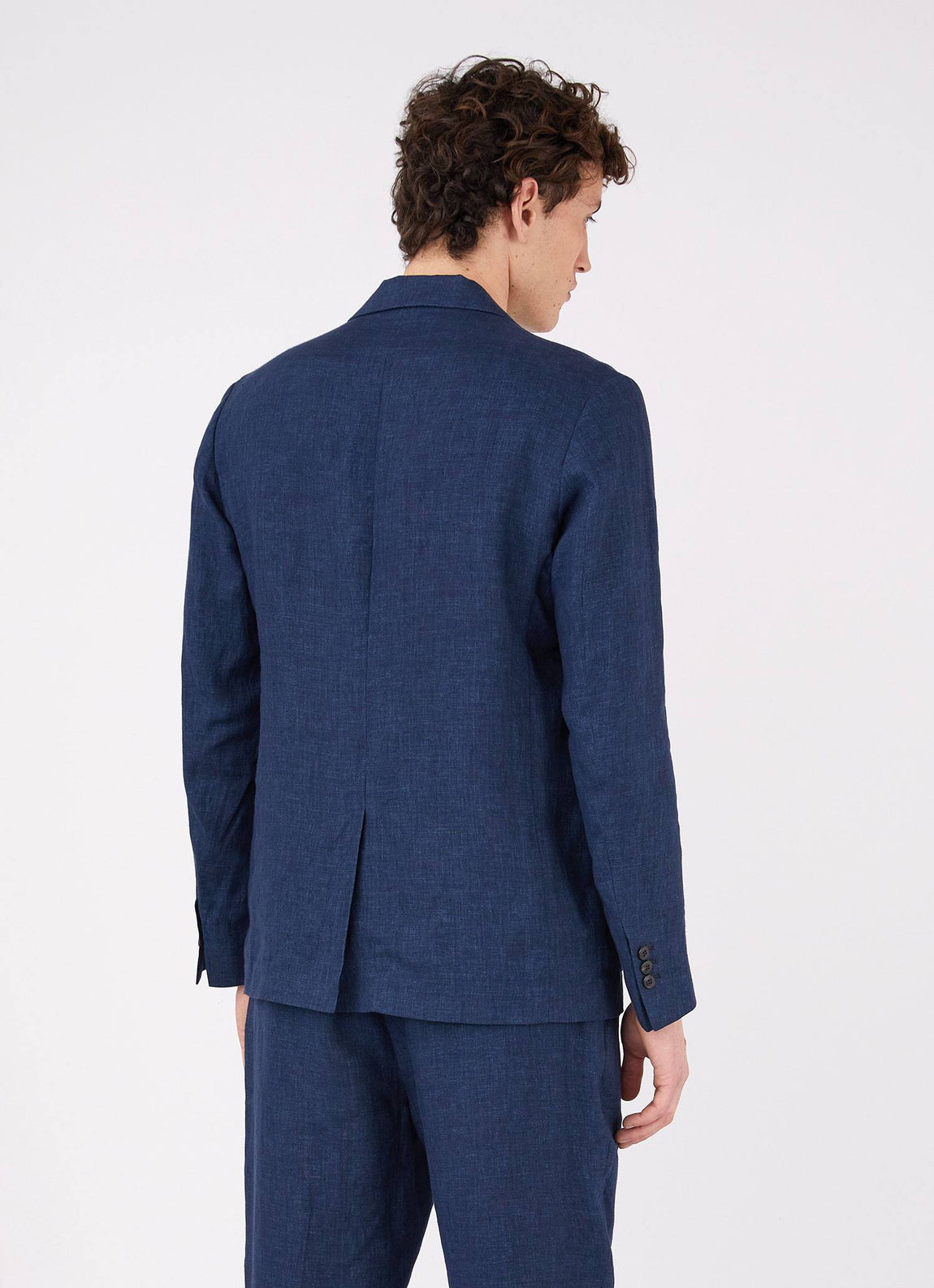Men's Linen Blazer in Navy