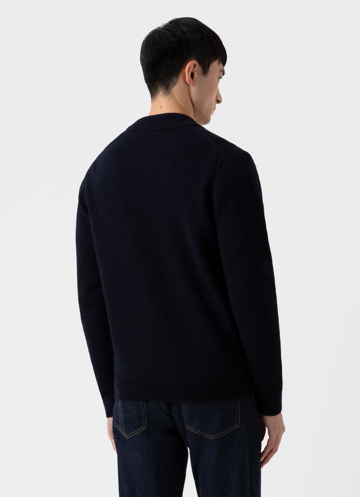 Men's Knit Bomber Jacket in Navy