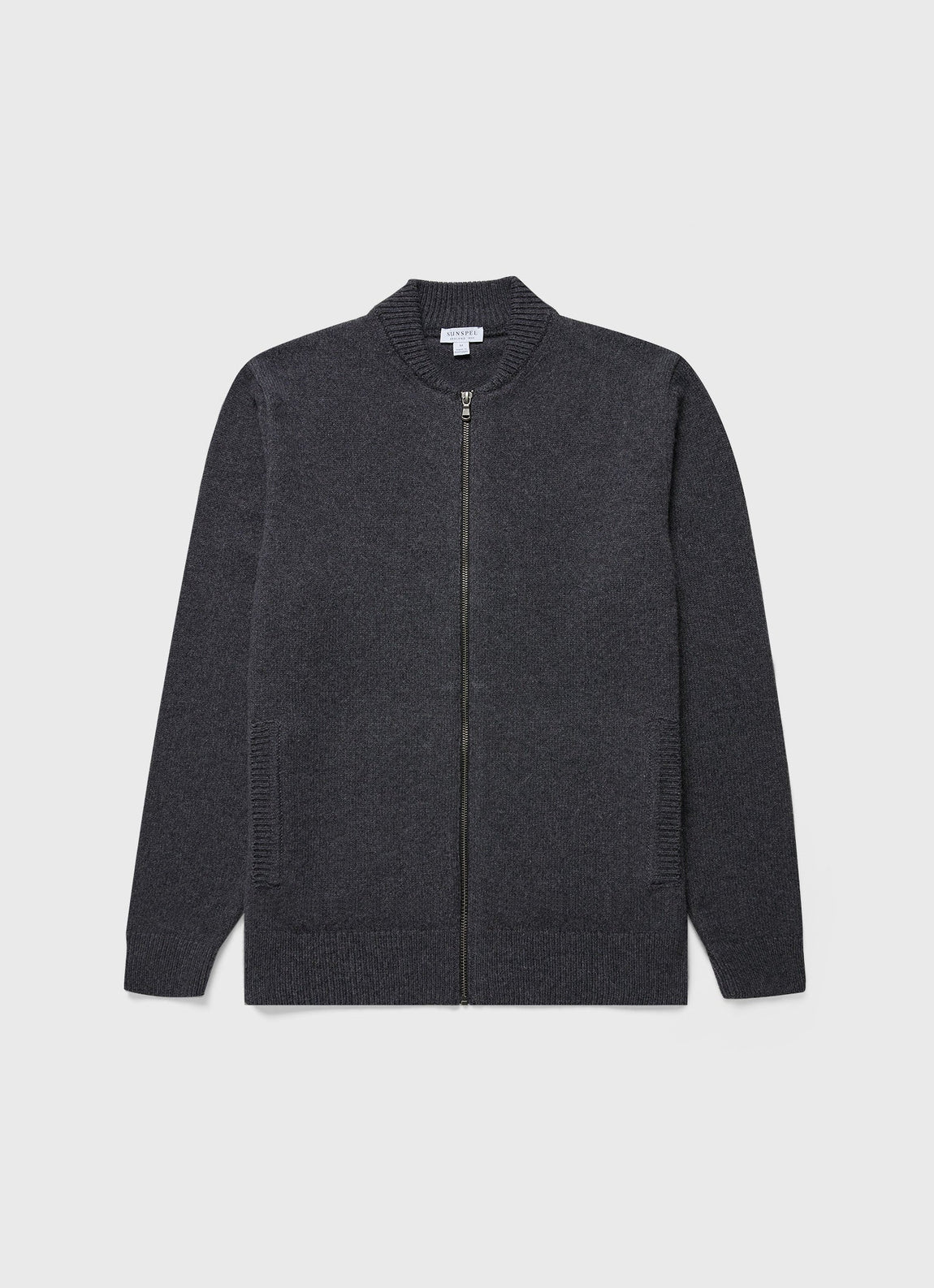 Men's Knit Bomber Jacket in Charcoal Melange