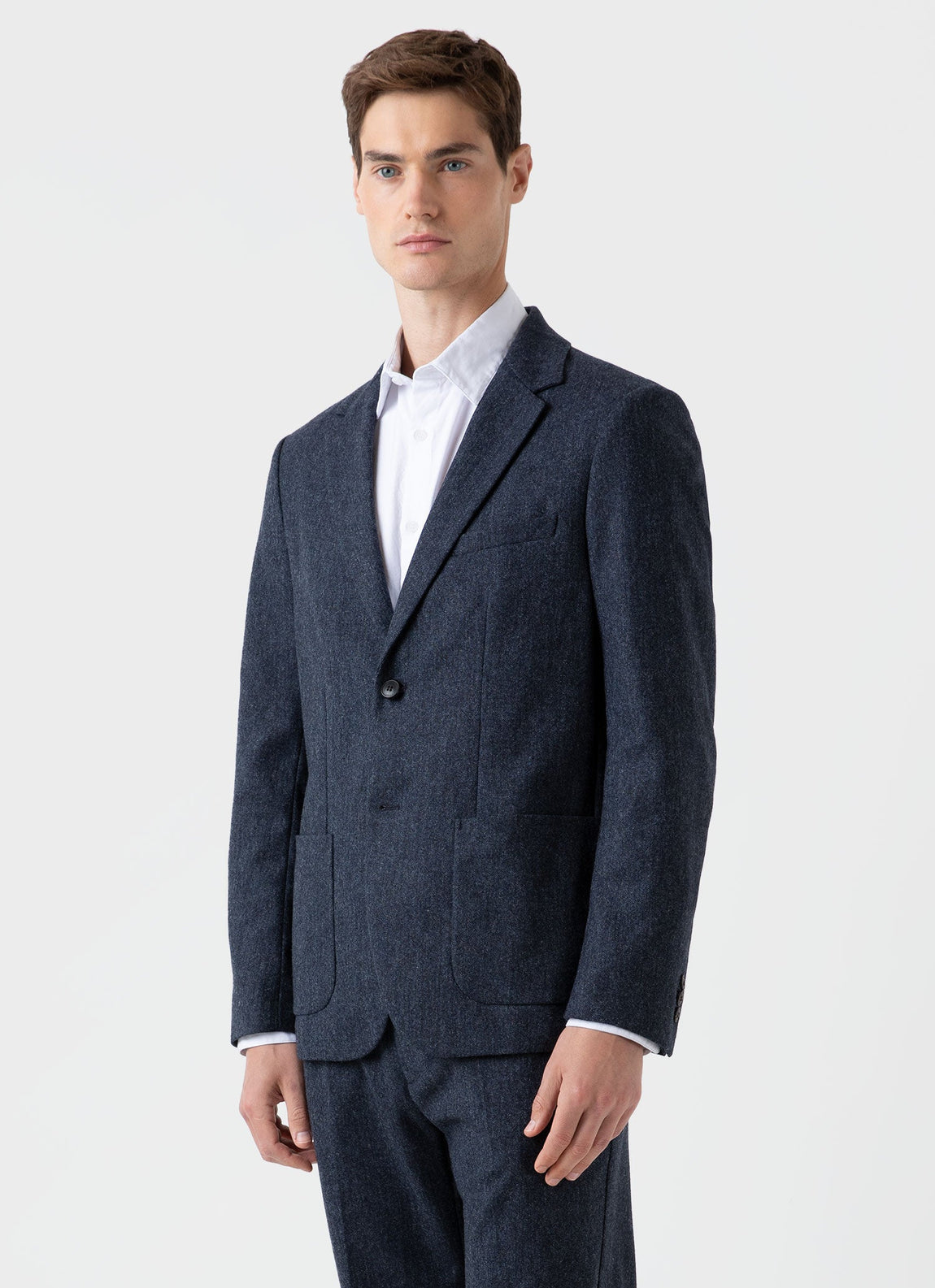 Men's Donegal Wool Blazer in Space Blue