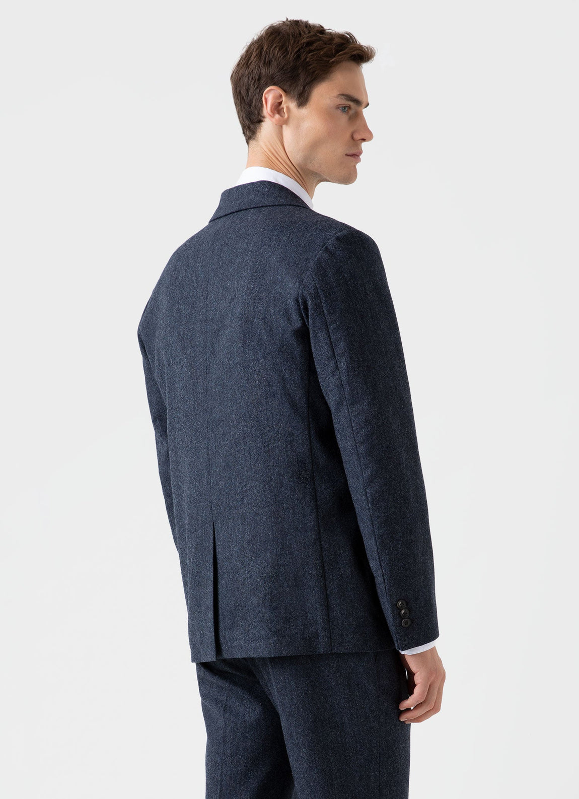 Men's Donegal Wool Blazer in Space Blue