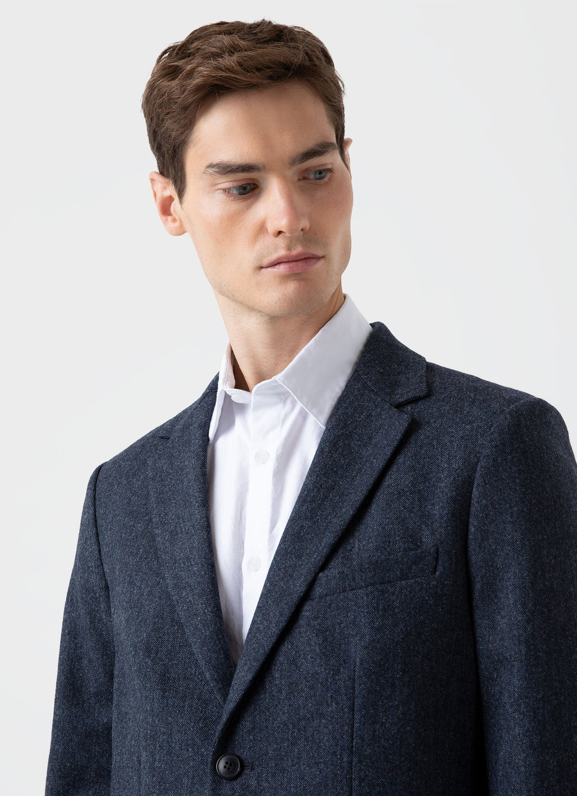 Men's Donegal Wool Blazer in Space Blue