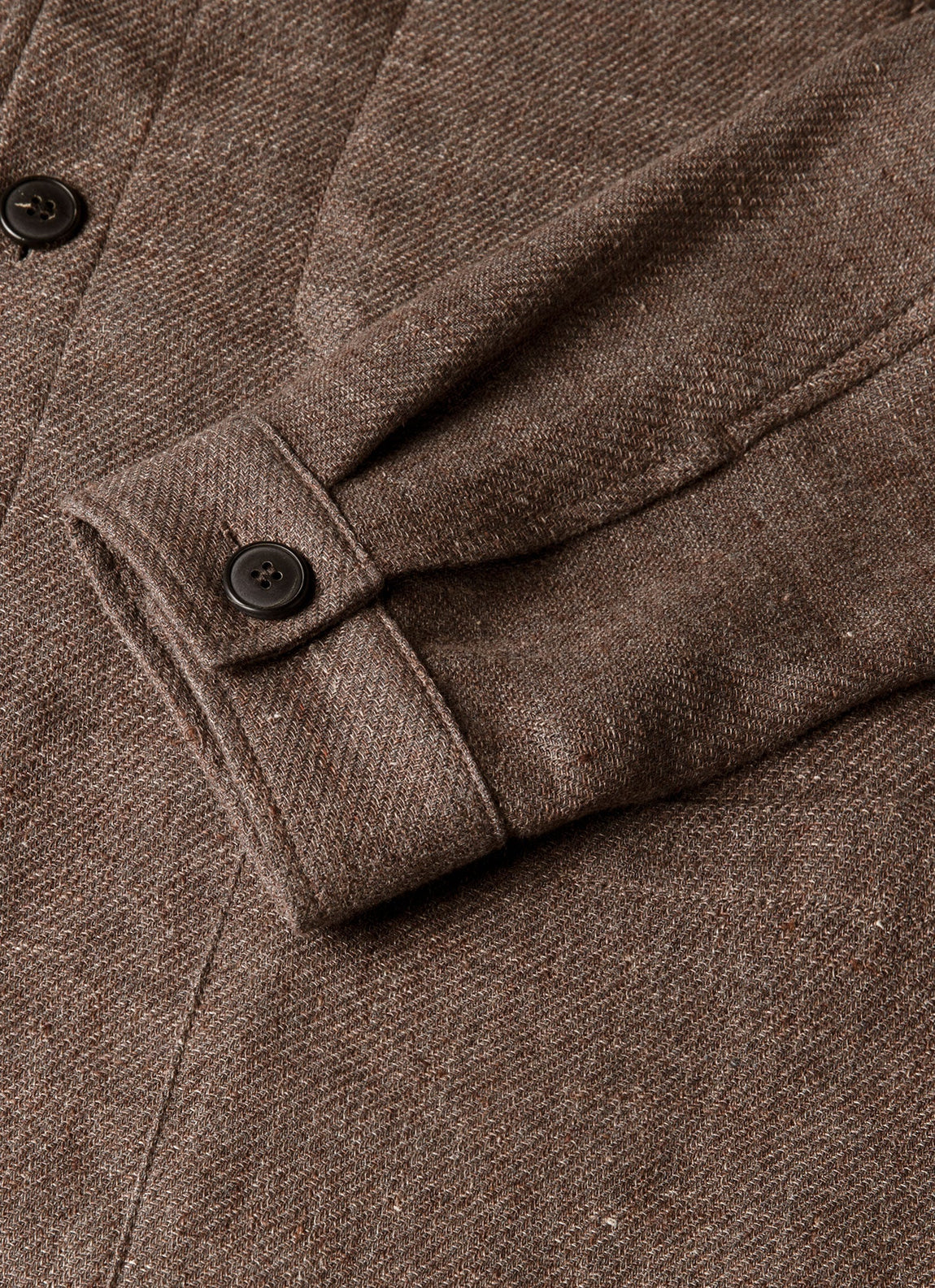 Men's Cotton Linen Twill Twin Pocket Jacket in Dark Cedar
