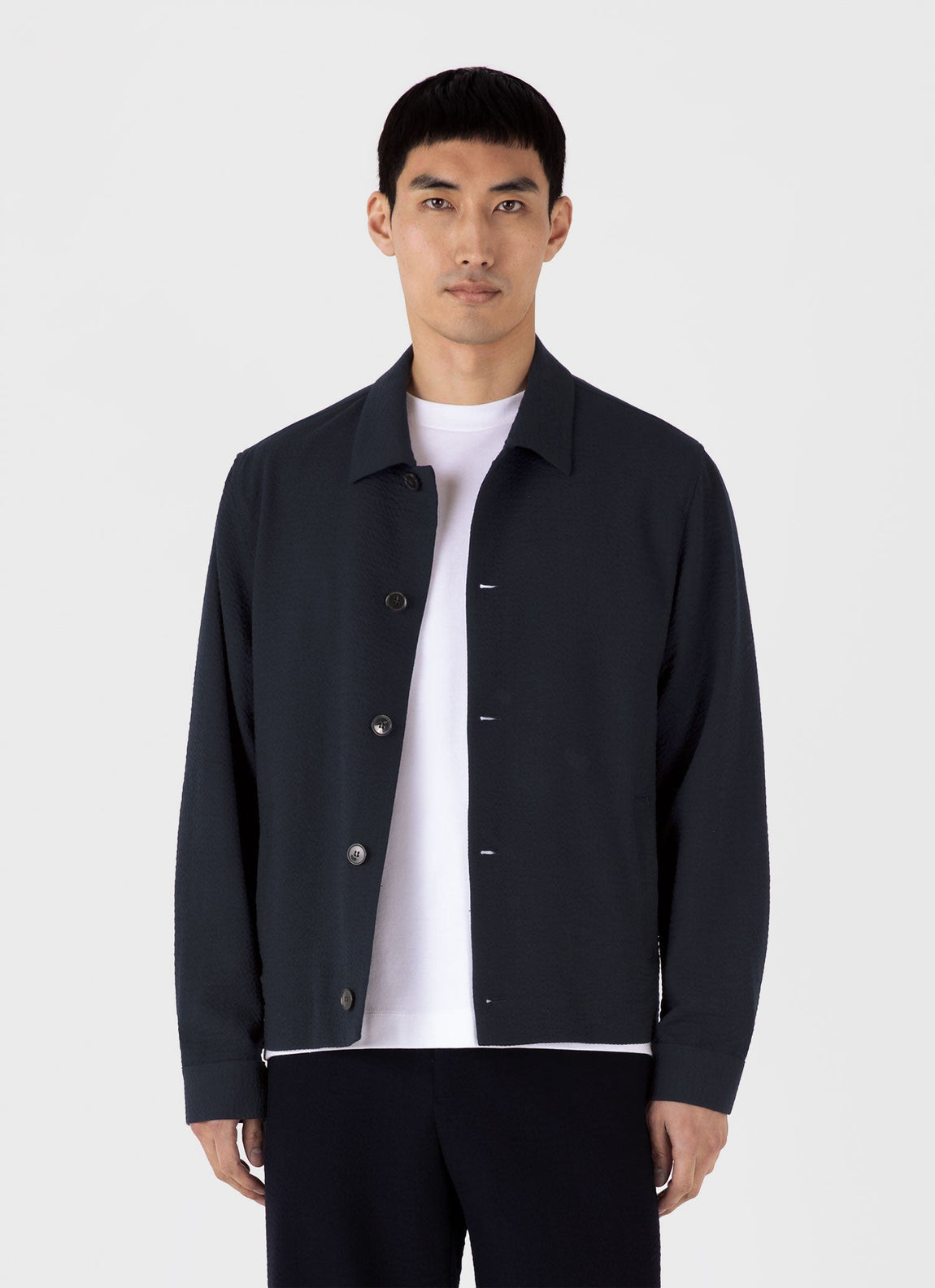 Men's Seersucker Jacket in Navy