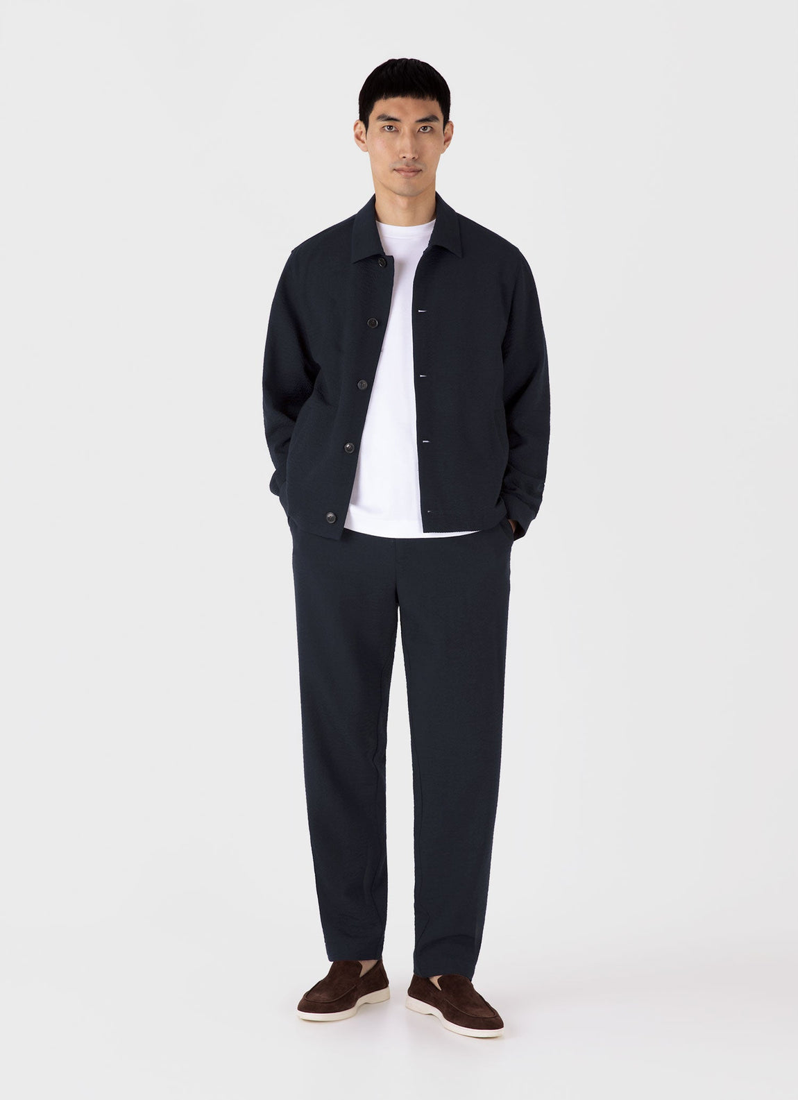 Men's Seersucker Jacket in Navy